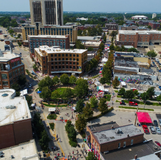 Uptown Circle de Normal visto desde el aire
