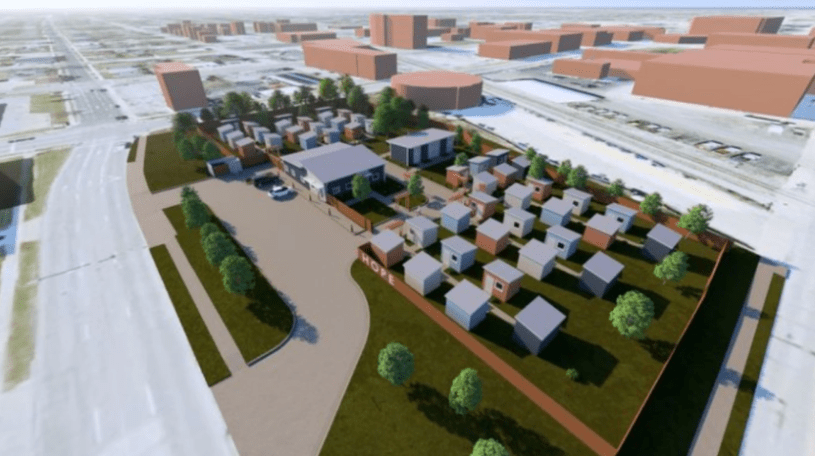 Render digital del proyecto de las cabañas