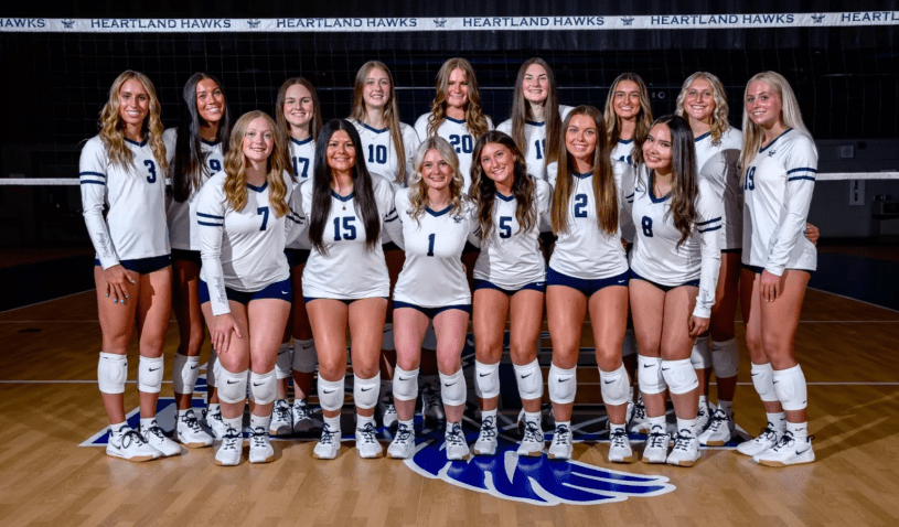 Jugadoras de Heartland Community College posando.