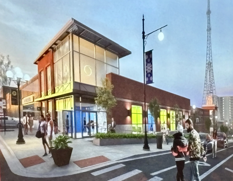 Render o imagen del futuro centro de transferencia de autobuses.